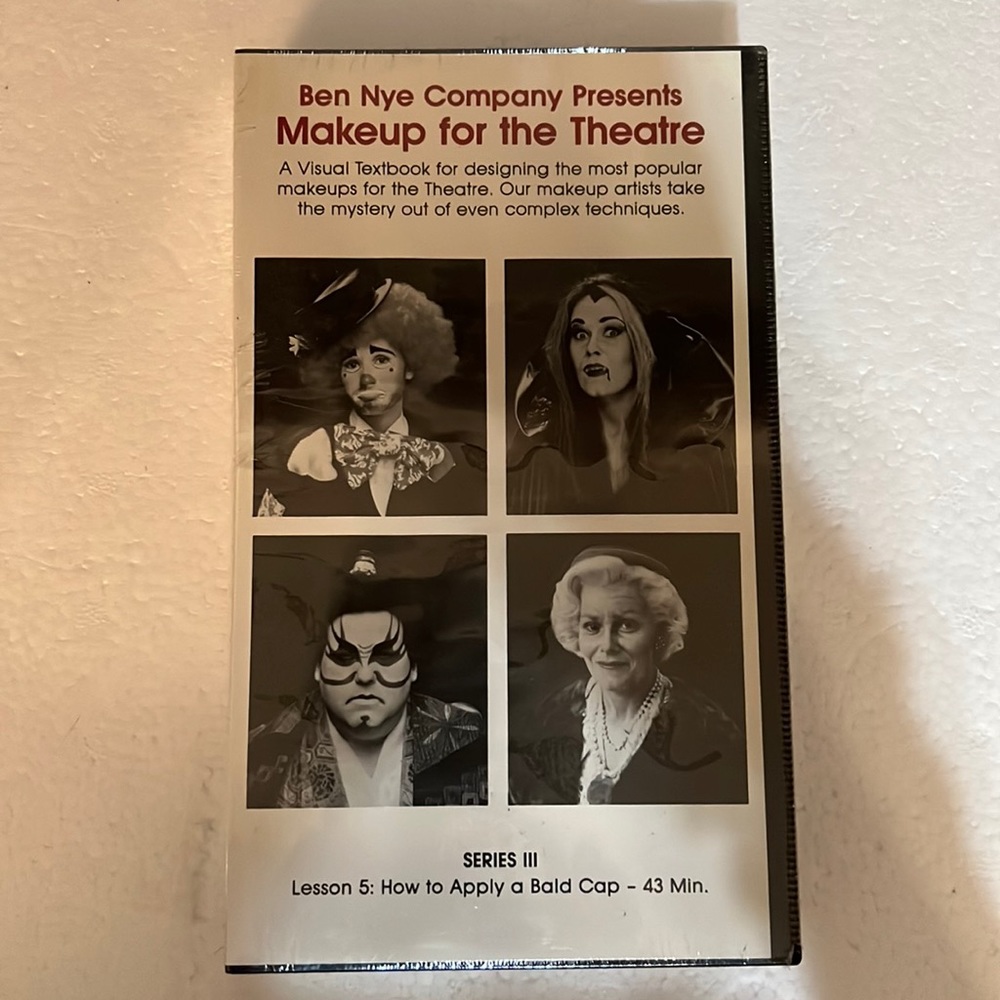 New- Ben Nye Company Presents: Makeup for the Theater VHS tape-*5 for $25 sale